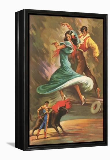 Flamenco Dancers and Bullfighter-null-Framed Stretched Canvas