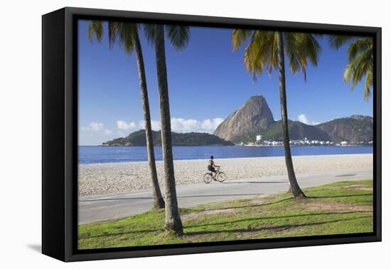 Flamengo Beach and Sugarloaf Mountain, Rio De Janeiro, Brazil-Ian Trower-Framed Premier Image Canvas