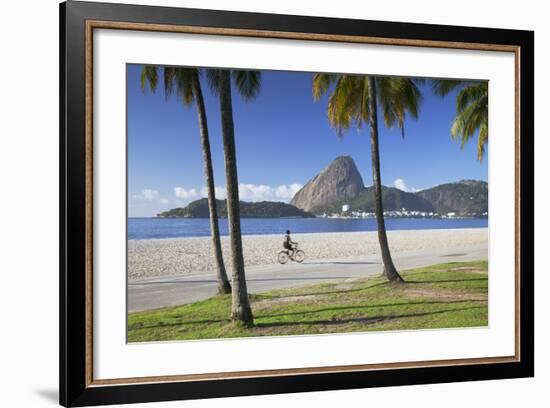 Flamengo Beach and Sugarloaf Mountain, Rio De Janeiro, Brazil-Ian Trower-Framed Photographic Print