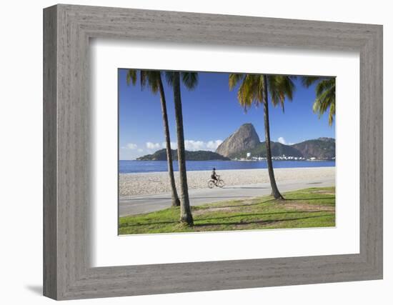 Flamengo Beach and Sugarloaf Mountain, Rio De Janeiro, Brazil-Ian Trower-Framed Photographic Print