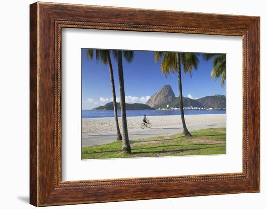 Flamengo Beach and Sugarloaf Mountain, Rio De Janeiro, Brazil-Ian Trower-Framed Photographic Print