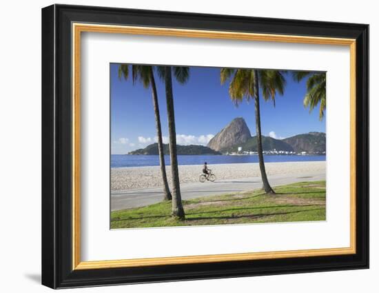 Flamengo Beach and Sugarloaf Mountain, Rio De Janeiro, Brazil-Ian Trower-Framed Photographic Print