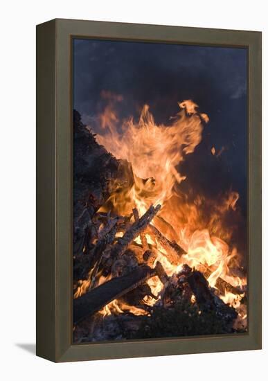 Flames From a Bonfire-Mark Williamson-Framed Premier Image Canvas