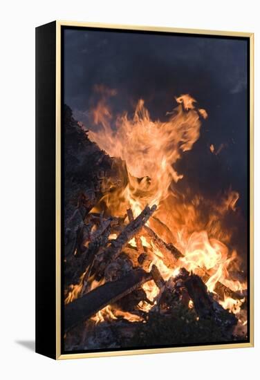 Flames From a Bonfire-Mark Williamson-Framed Premier Image Canvas