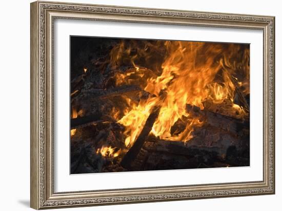 Flames From a Bonfire-Mark Williamson-Framed Photographic Print