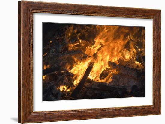 Flames From a Bonfire-Mark Williamson-Framed Photographic Print