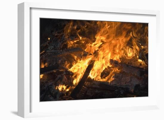 Flames From a Bonfire-Mark Williamson-Framed Photographic Print