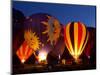 Flames Light up the Evening as Hot Air Balloonists Participate-null-Mounted Photographic Print