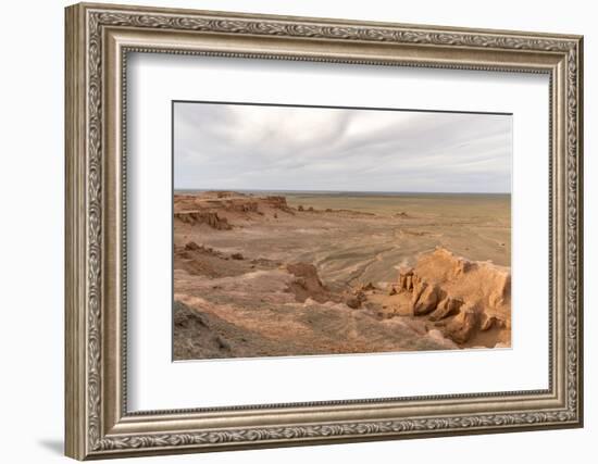 Flaming cliffs, Bajanzag, South Gobi province, Mongolia, Central Asia, Asia-Francesco Vaninetti-Framed Photographic Print