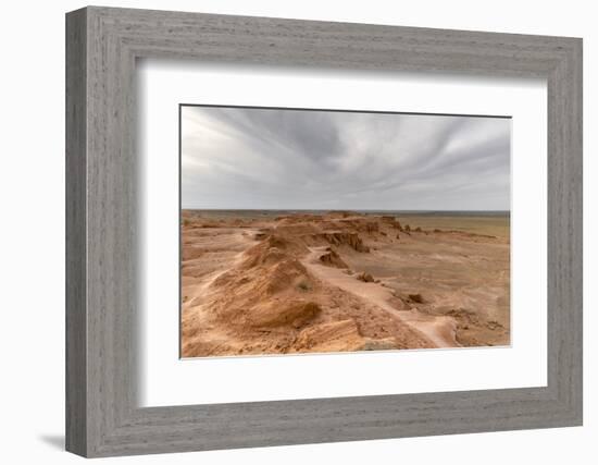 Flaming cliffs, Bajanzag, South Gobi province, Mongolia, Central Asia, Asia-Francesco Vaninetti-Framed Photographic Print