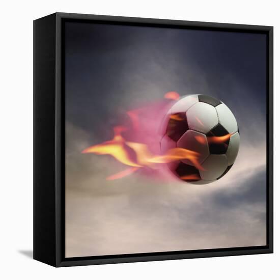 Flaming Soccer Ball-null-Framed Premier Image Canvas