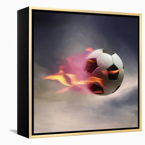 Flaming Soccer Ball-null-Framed Premier Image Canvas