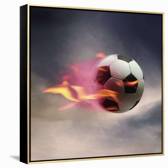 Flaming Soccer Ball-null-Framed Premier Image Canvas