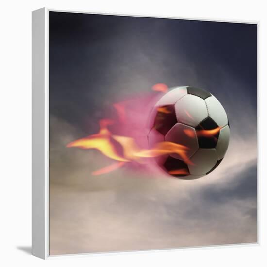 Flaming Soccer Ball-null-Framed Premier Image Canvas