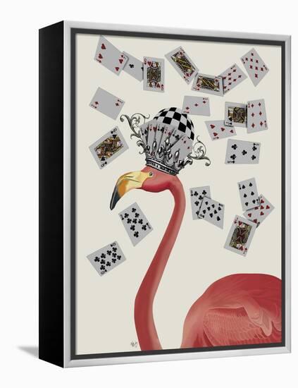 Flamingo and Cards-Fab Funky-Framed Stretched Canvas