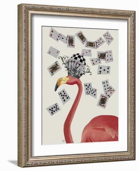 Flamingo and Cards-Fab Funky-Framed Art Print