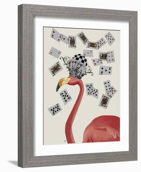 Flamingo and Cards-Fab Funky-Framed Art Print