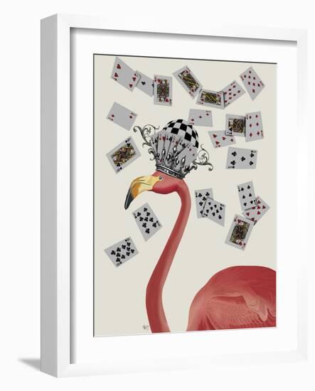 Flamingo and Cards-Fab Funky-Framed Art Print