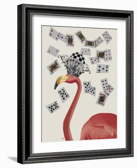 Flamingo and Cards-Fab Funky-Framed Art Print