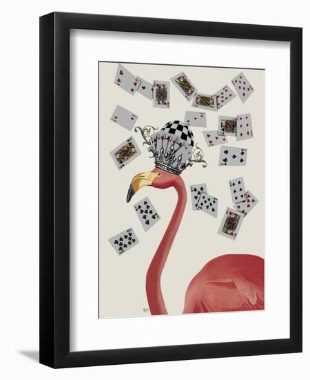 Flamingo and Cards-Fab Funky-Framed Premium Giclee Print