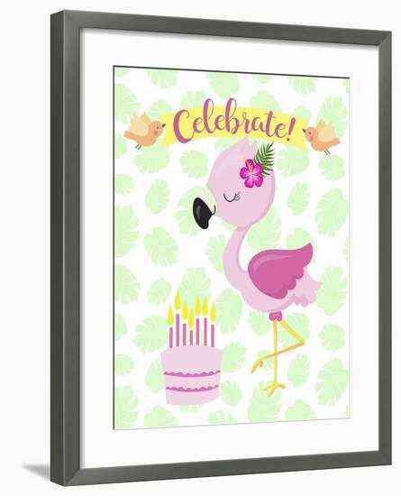 Flamingo Celebrate-Tina Lavoie-Framed Giclee Print