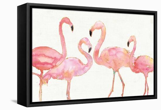 Flamingo Fever I no Splatter-Anne Tavoletti-Framed Stretched Canvas