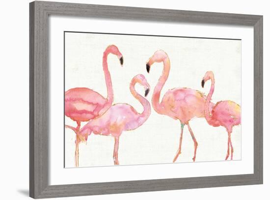 Flamingo Fever I no Splatter-Anne Tavoletti-Framed Art Print