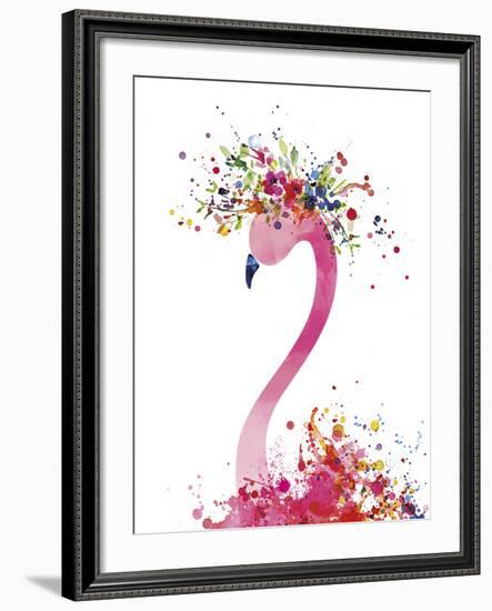 Flamingo Flora-Clara Wells-Framed Giclee Print