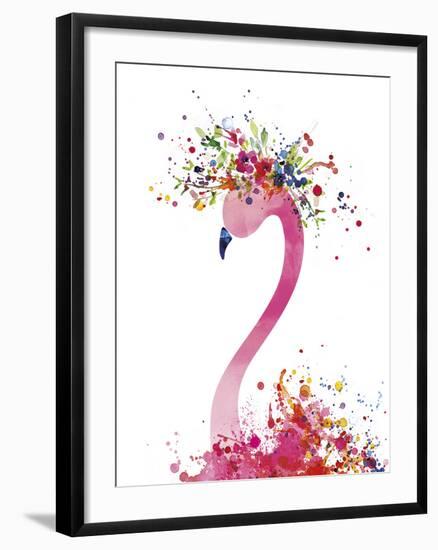 Flamingo Flora-Clara Wells-Framed Giclee Print