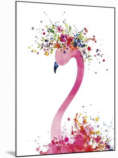 Flamingo Flora-Clara Wells-Mounted Giclee Print