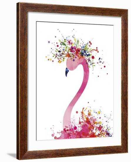 Flamingo Flora-Clara Wells-Framed Giclee Print