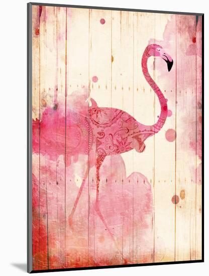 Flamingo Henna-Jace Grey-Mounted Art Print