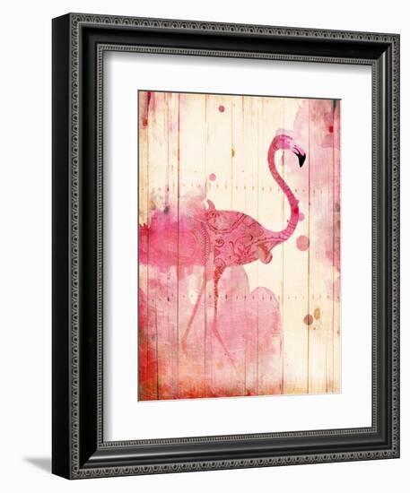 Flamingo Henna-Jace Grey-Framed Art Print