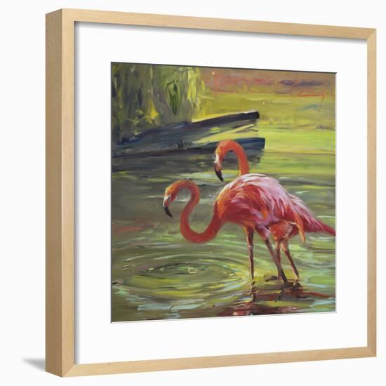 Flamingo III-Chuck Larivey-Framed Art Print