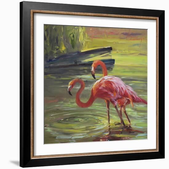 Flamingo III-Chuck Larivey-Framed Art Print