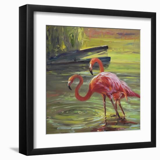 Flamingo III-Chuck Larivey-Framed Art Print