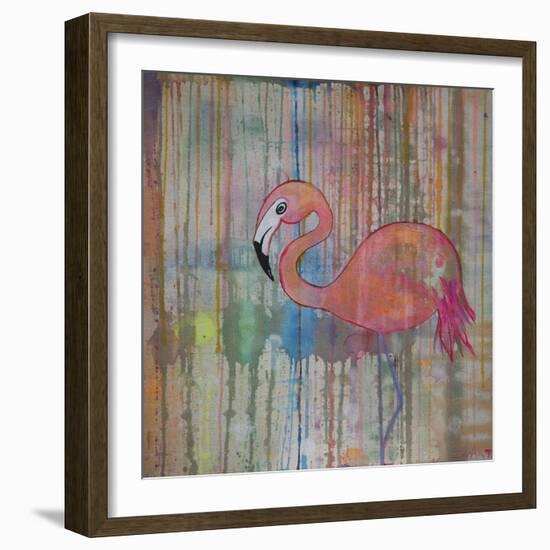 Flamingo In A Flock Of Flamingo Spirit-Zwart-Framed Giclee Print