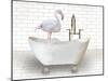 Flamingo In Bathtub-Matthew Piotrowicz-Mounted Art Print