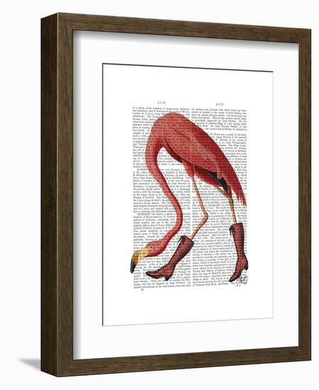 Flamingo in Pink Boots-Fab Funky-Framed Art Print