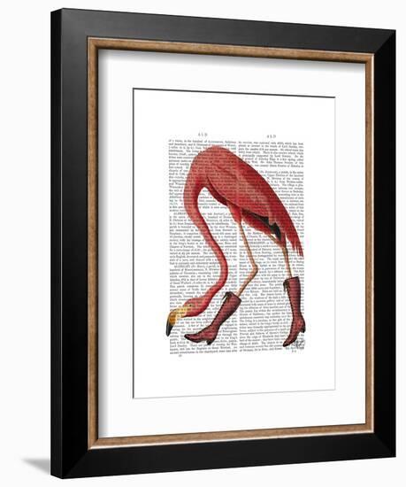 Flamingo in Pink Boots-Fab Funky-Framed Art Print