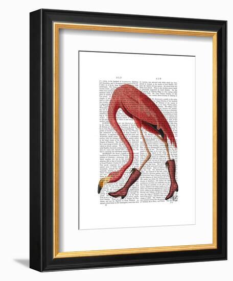 Flamingo in Pink Boots-Fab Funky-Framed Art Print