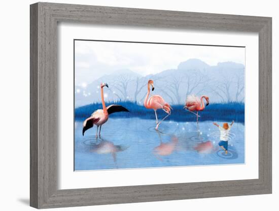 Flamingo Lesson-Nancy Tillman-Framed Art Print