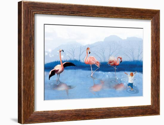 Flamingo Lesson-Nancy Tillman-Framed Premium Giclee Print