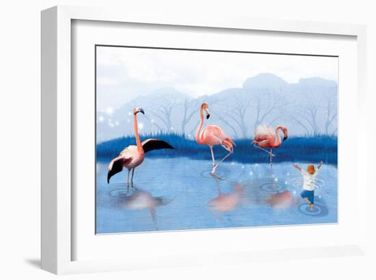 Flamingo Lesson-Nancy Tillman-Framed Premium Giclee Print