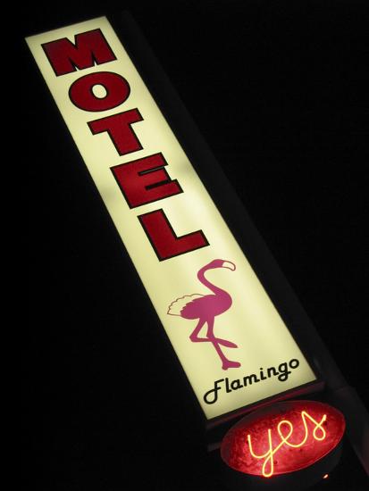 'Flamingo Motel Sign, Coeur d'Alene, Idaho, USA' Photographic Print