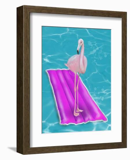 Flamingo On Raft-Matthew Piotrowicz-Framed Art Print