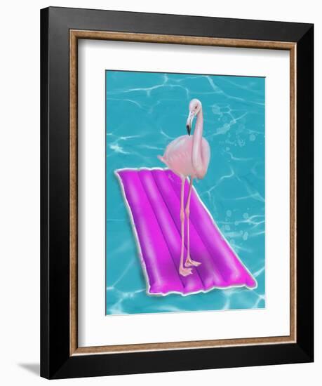 Flamingo On Raft-Matthew Piotrowicz-Framed Art Print