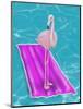 Flamingo On Raft-Matthew Piotrowicz-Mounted Art Print