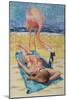 Flamingo On Sun Bather-Kestrel Michaud-Mounted Giclee Print