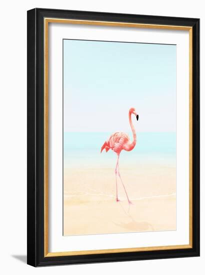 Flamingo on the Beach II-Tai Prints-Framed Art Print